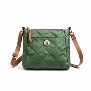 Green Tommy Hilfiger Bag with Brown Strap